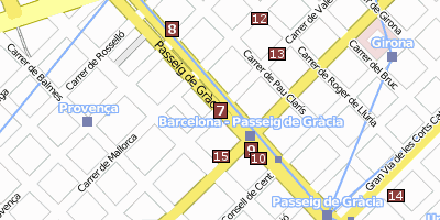 Passeig de Gràcia Barcelona Stadtplan