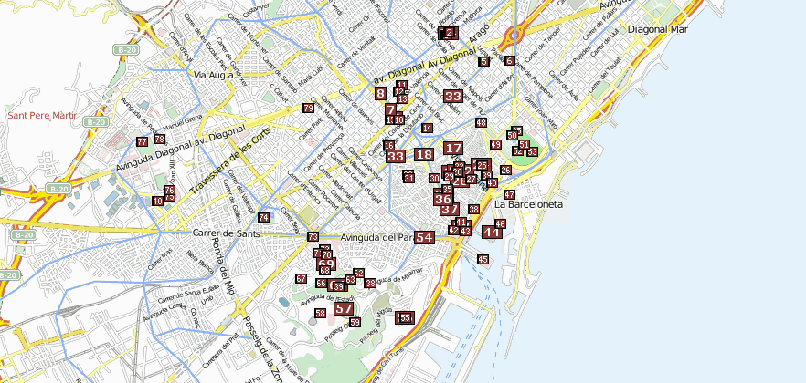 Barcelona Reiseführer und Barcelona-Sehenswürdigkeiten  per Stadtplan